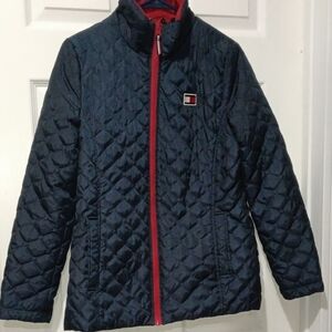 Tommy Hilfiger Blue and Red Puffer Jacket